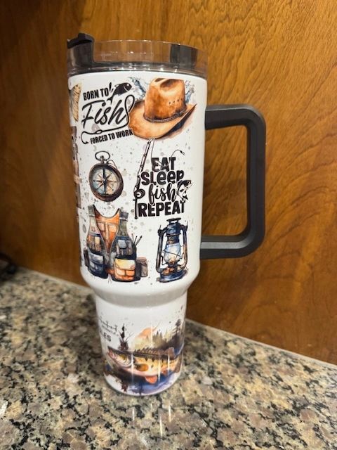 40 oz Stainless Steel Tumbler, Fishing Life