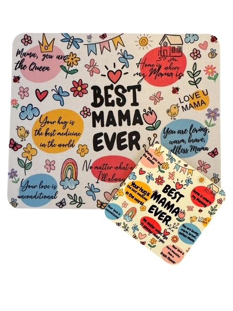 Mouse Pad & Coaster Set, Best Mama Ever Quotes Collage
