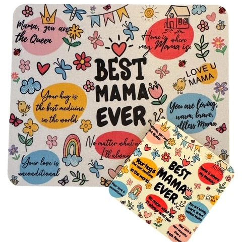 Mouse Pad & Coaster Set, Best Mama Ever Quotes Collage