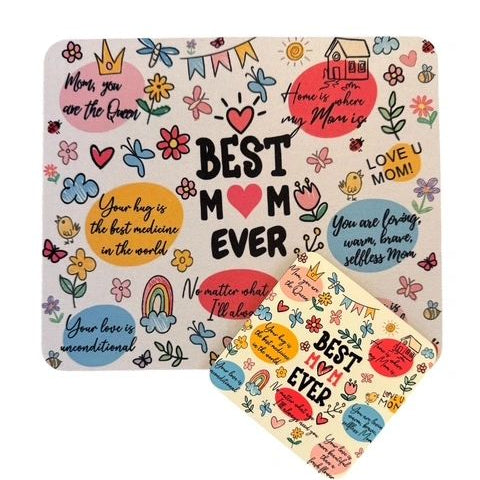 Mouse Pad & Coaster Set, Best Mom Ever Collage