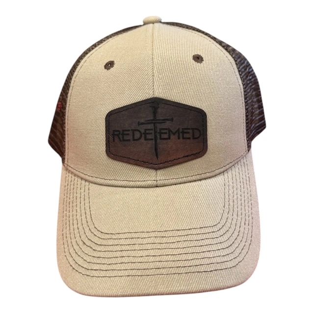Redeemed Faux Leather Patch Structured 2-tone trucker hat