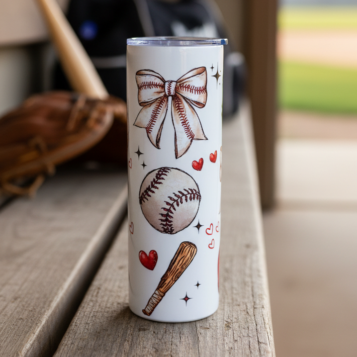 20 oz. Skinny Tumbler – Baseball Lifestyle 2
