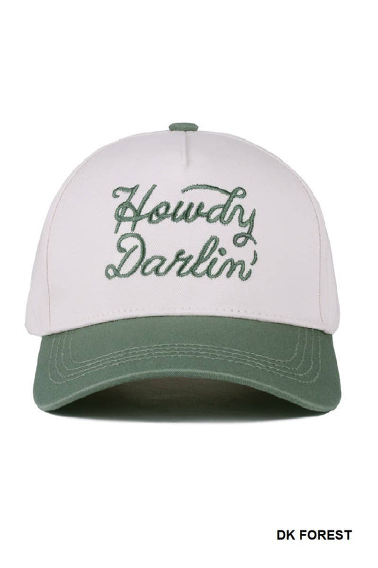 Howdy Darlin' Two Tone Canvas Cotton Cap