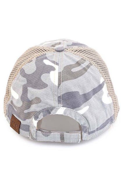 C.C American Flag Embroidery Camo Baseball Cap: Black
