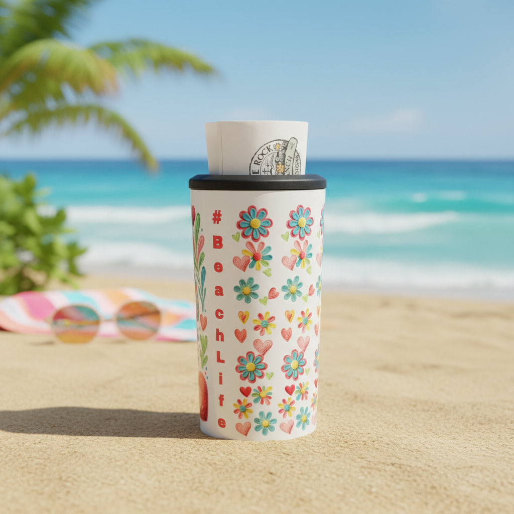 4-in-1 Can Cooler Floral Turtle Beach Life - Image 2