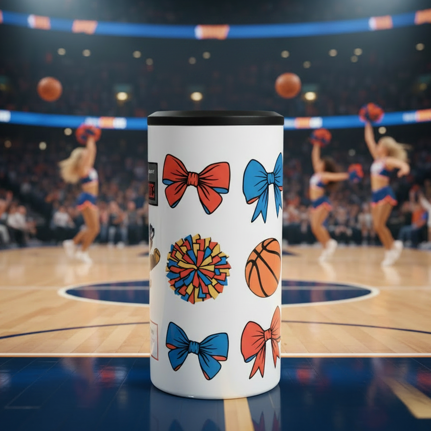 4-in-1 Can Cooler Thunder Cheer Collage - Lifestyle No Care Instructions