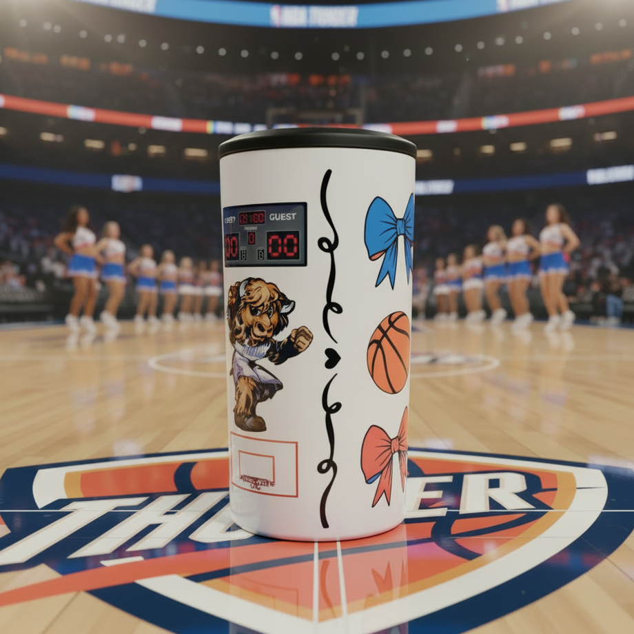 4-in-1 Can Cooler Thunder Cheer Collage - Lifestyle No Palm Trees