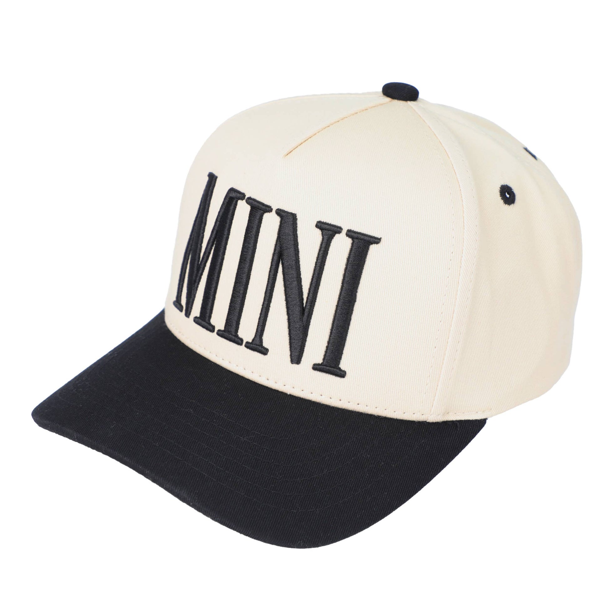 Cap with 'MINI' text on a white background