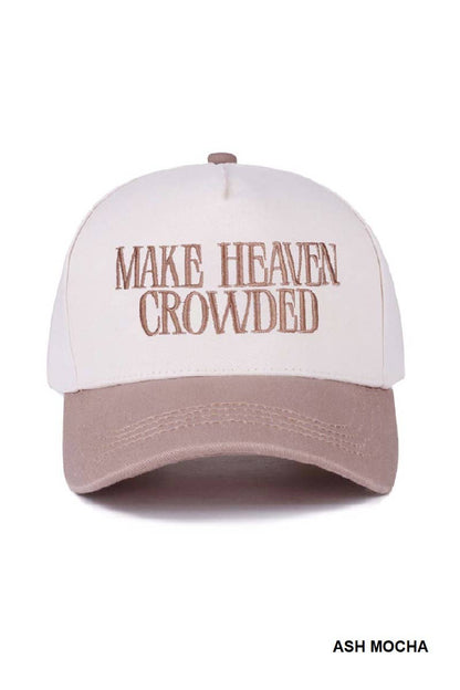 Make Heaven Crowded Two Tone Canvas Cotton Cap