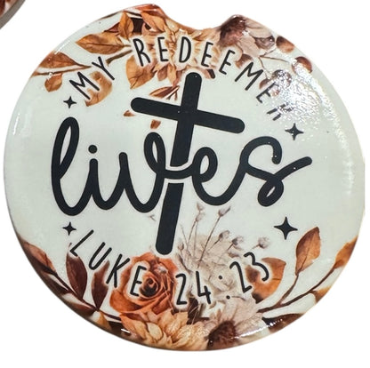 Car Coaster ceramic Coffee and Jesus Collection, 3 options
