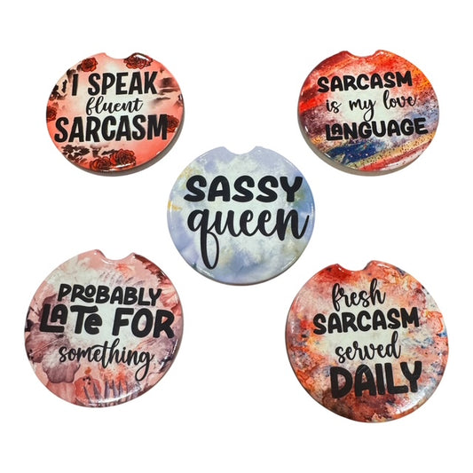 Car Coaster ceramic Sarcasm Collection, 5 options