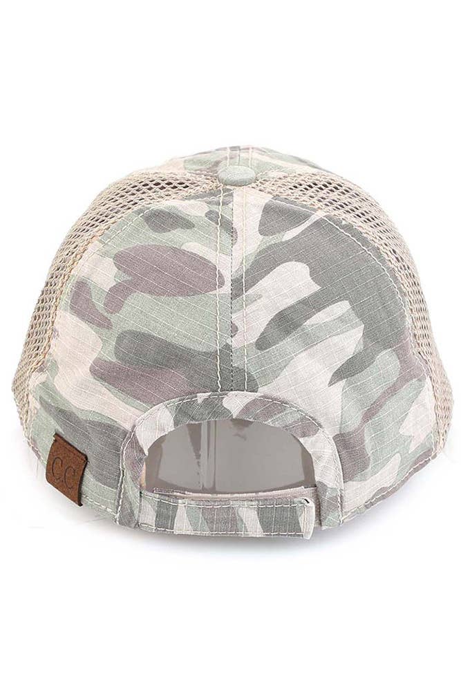 C.C American Flag Embroidery Camo Baseball Cap: Olive