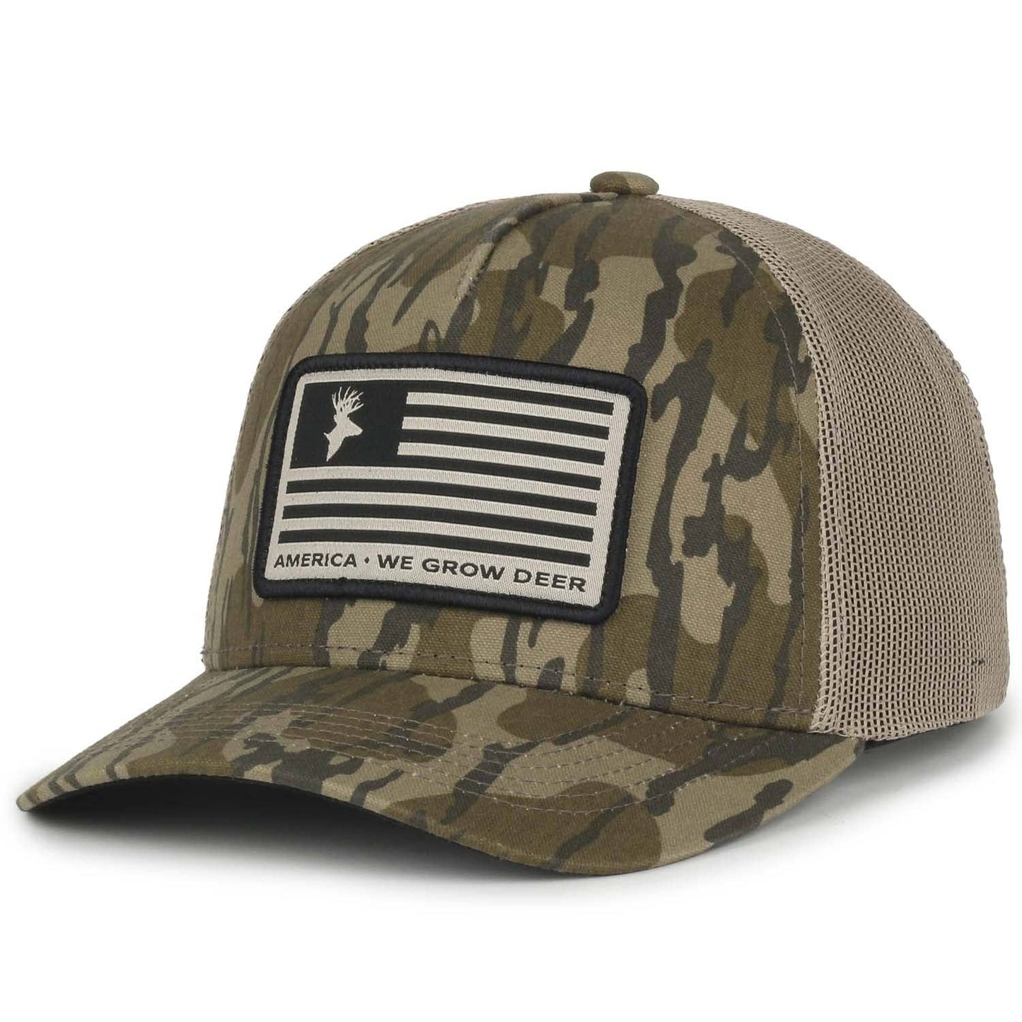 We Grow Deer Flag Hat: Olive/Black