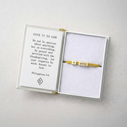 Sentiment Cord Bracelet-Pray, Philippians 4:6