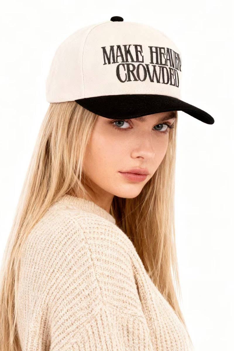 Make Heaven Crowded Two Tone Canvas Cotton Cap