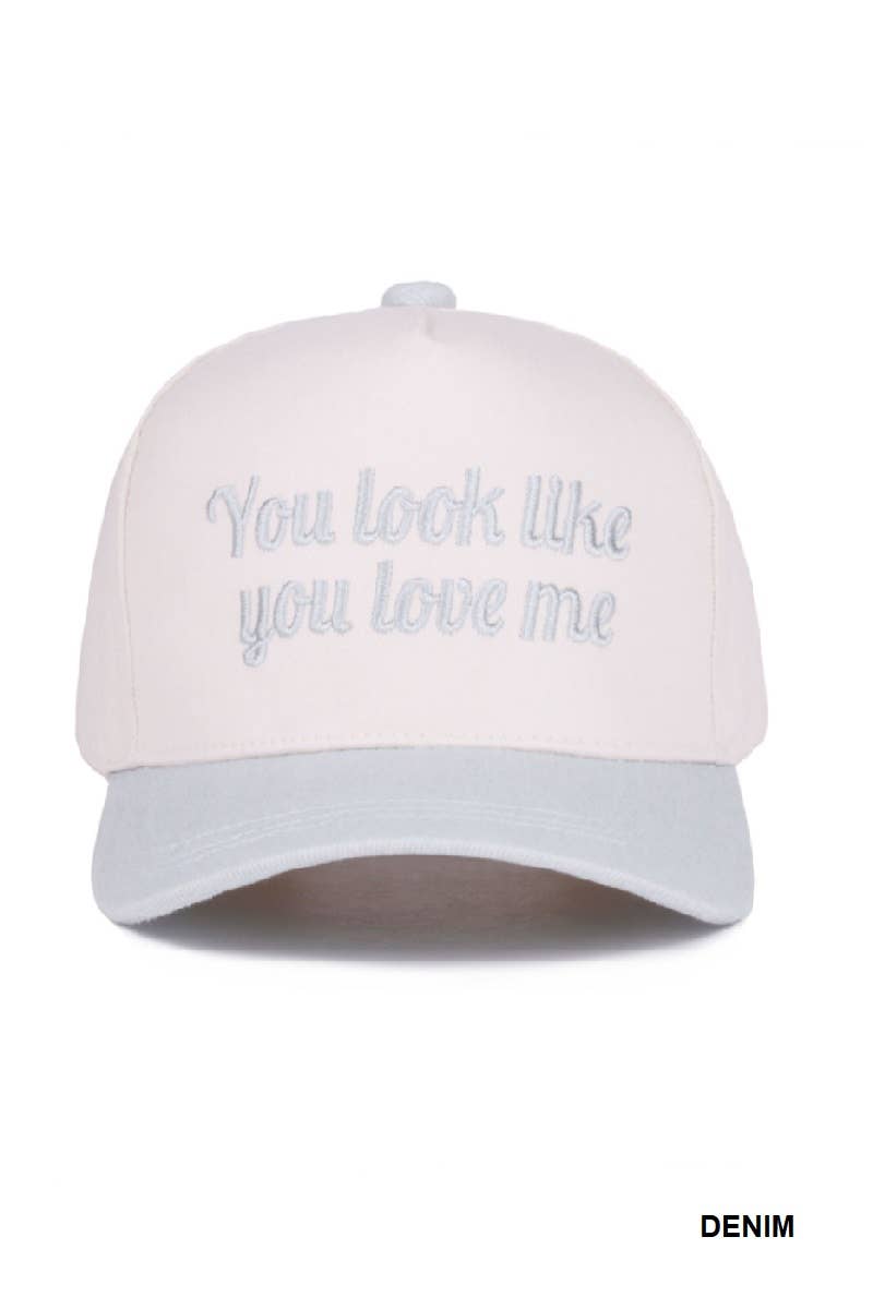 You Look Like You Love Me Two Tone Canvas Cotton Cap