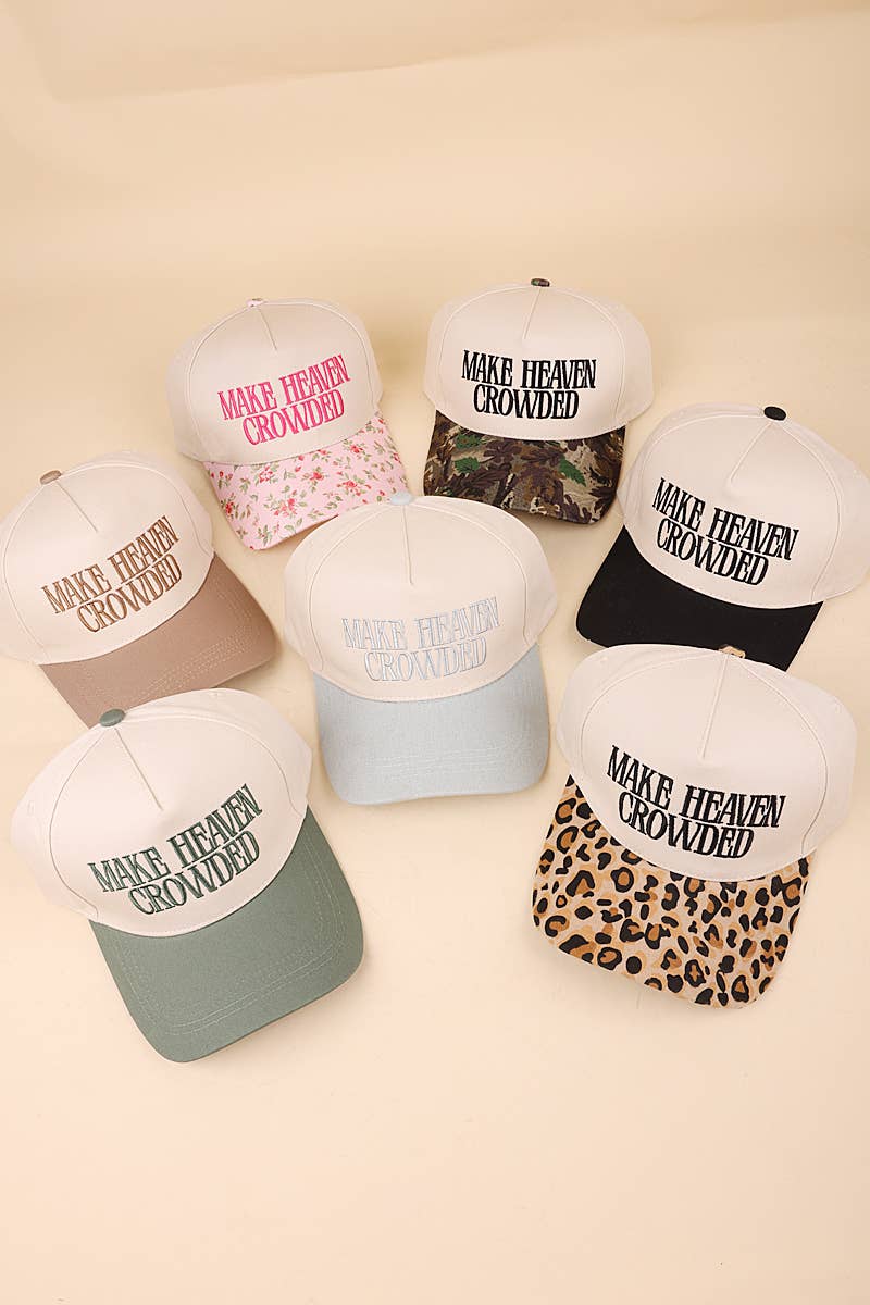 Make Heaven Crowded Two Tone Canvas Cotton Cap