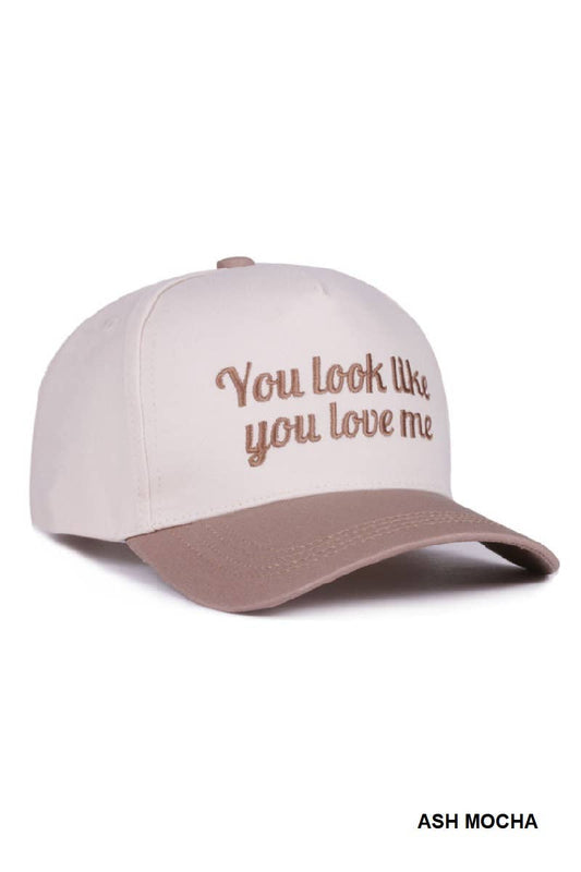 You Look Like You Love Me Two Tone Canvas Cotton Cap