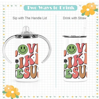 Holy Cow I'm Cute! 12 oz. Stainless Steel Sippy Cup/Toddler Cup set 3 color choices