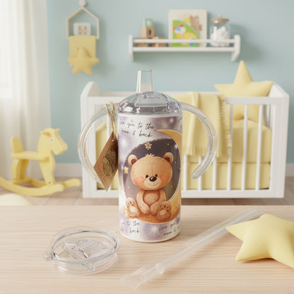 Tumbler with teddy bear design in a baby's bedroom
