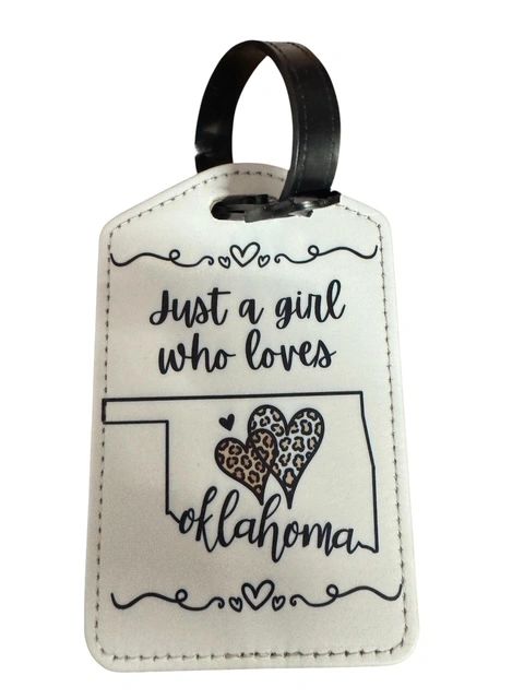 Luggage Tag Girl Who Loves Oklahoma