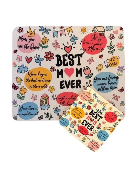 Mouse Pad & Coaster Set, Best Mom Ever Collage