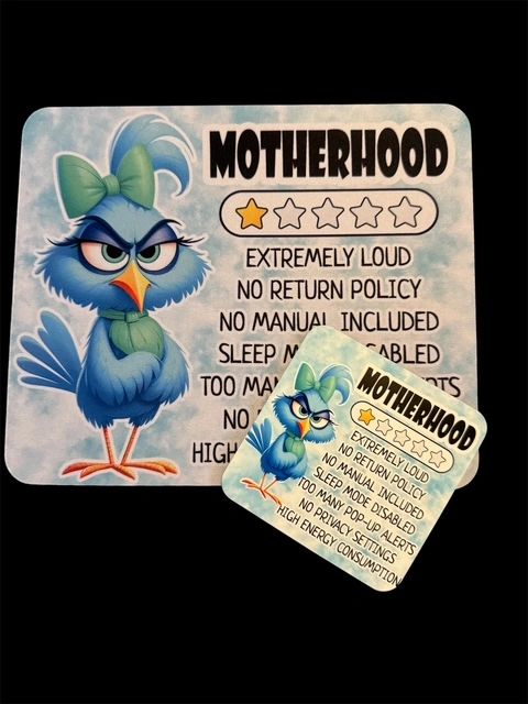 Mouse Pad & Coaster Set, Motherhood Bluebird