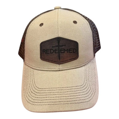 Redeemed Faux Leather Patch Structured 2-tone trucker hat