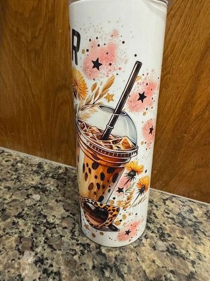 Soccer Mom Leopard Print 20 oz. Skinny Tumbler