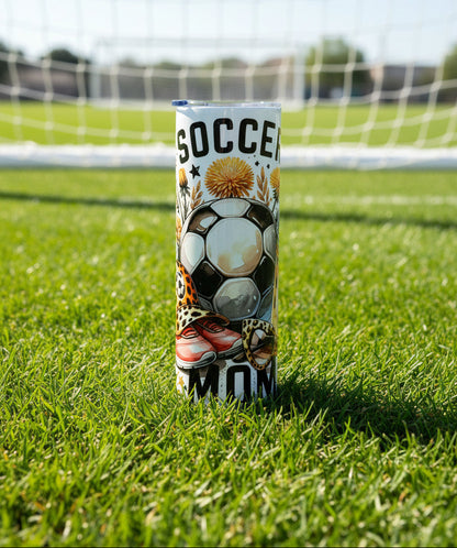 Soccer Mom Leopard Print 20 oz. Skinny Tumbler